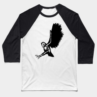 Skeleton Silhouette - Owl Landing Baseball T-Shirt